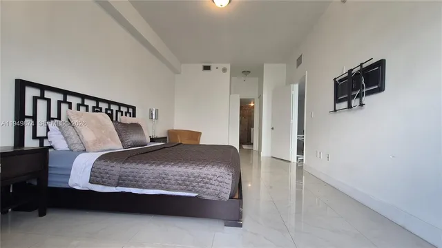 a view of a lake with a terrace