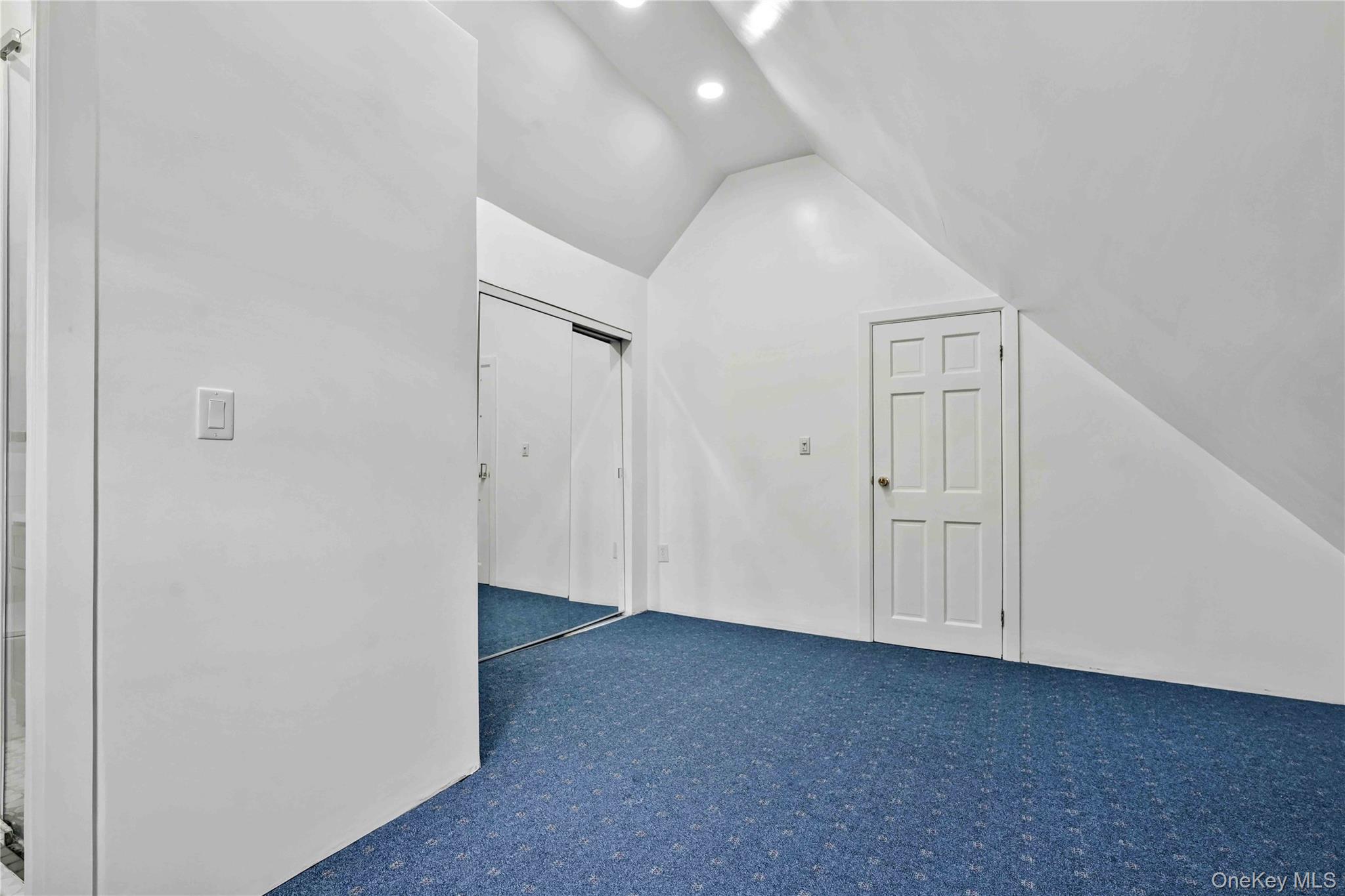 80-63 87th Road Queens, NY 11421 - Photo 50 of 50 Bonus bedroom featuring vaulted ceiling and carpet flooring