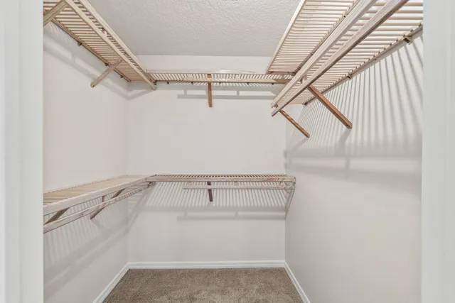 a view of small space with racks on the wall