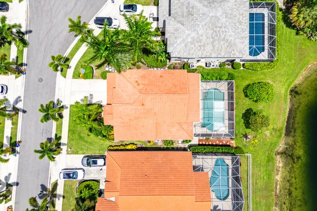 a view of a lake with a building in the background