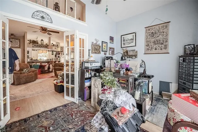 a living room with lots of furniture and a couch