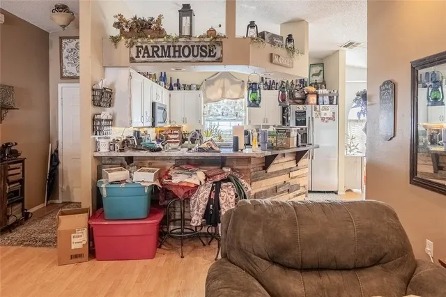 a living room filled with furniture