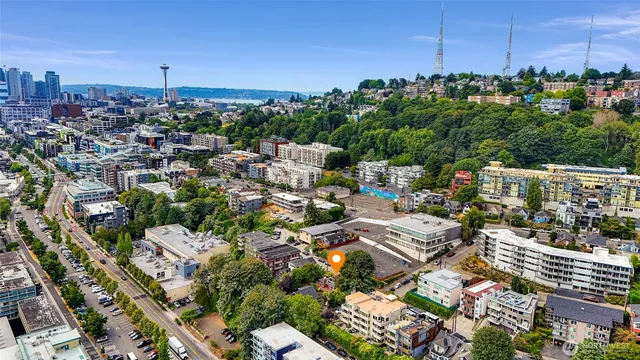 an aerial view of a city