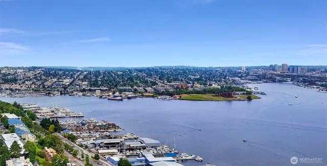 a view of a city with tall buildings