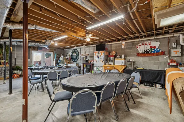 a living room filled with furniture