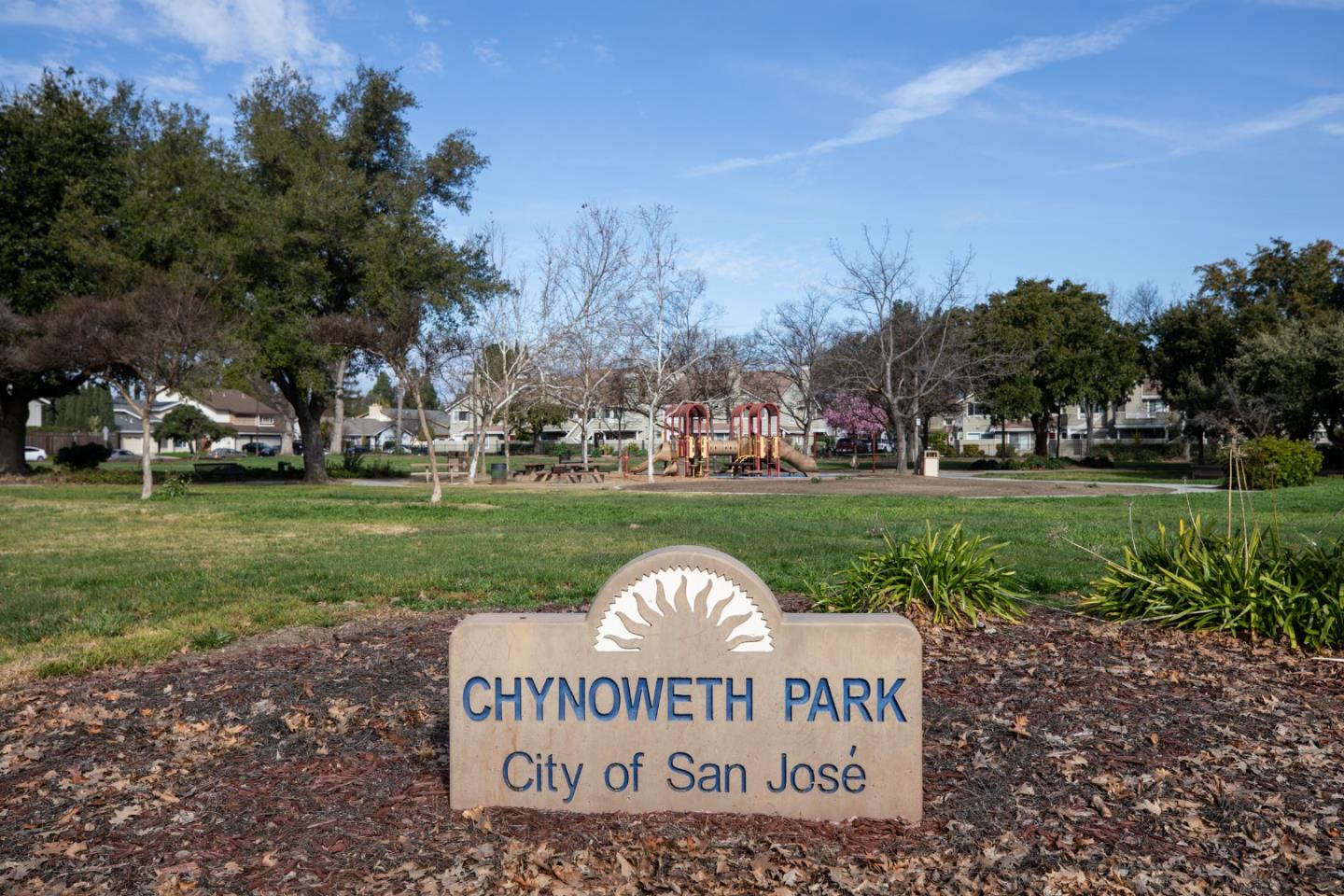 40 Cherryton Lane San Jose, CA 95136 - Photo 25 of 27 a sign of golf club on a wall under a tree