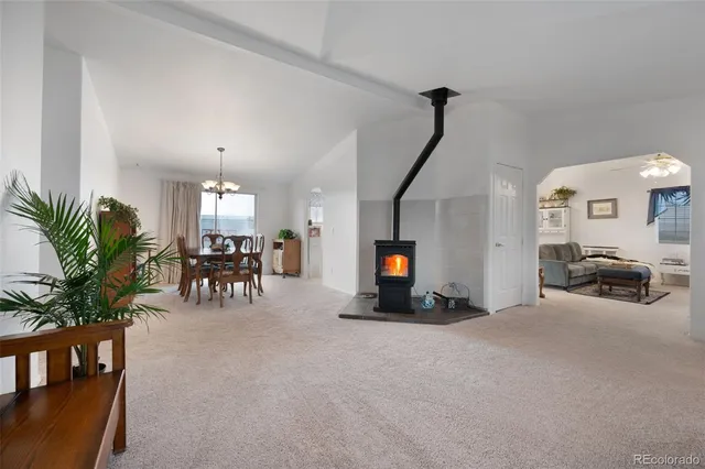 a view of livingroom with furniture and a potted plant