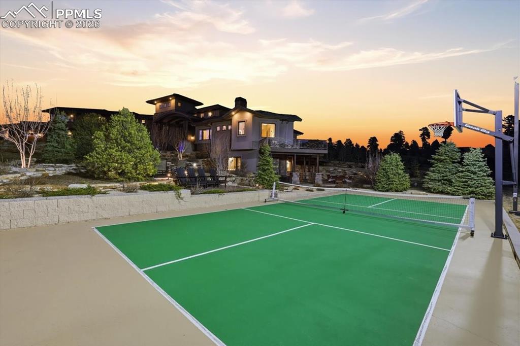 5261 Gold Run Colorado Springs, CO 80908 - Photo 23 of 50 Regulation size pickleball court with stadium lighting