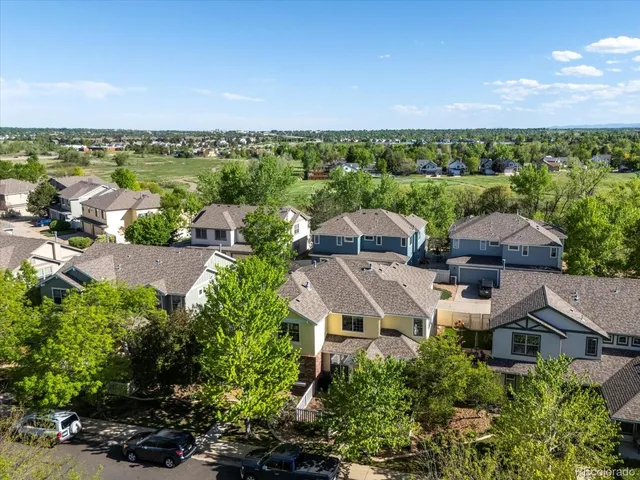 an aerial view of multiple house