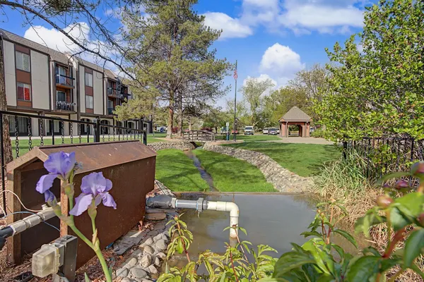 a view of yard with outdoor seating