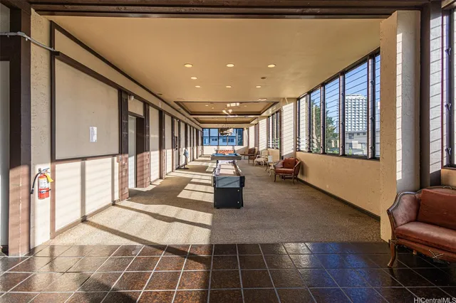 a view of balcony with city view