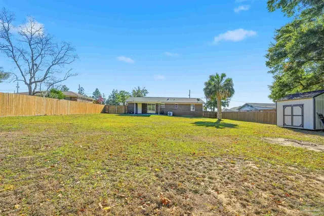a view of an outdoor space and swimming pool