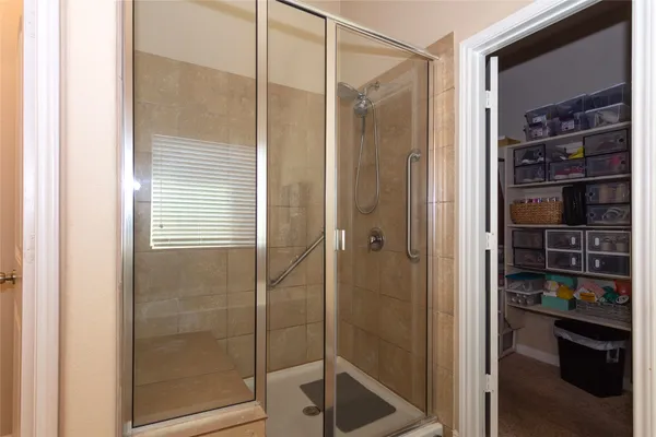a bathroom with a shower