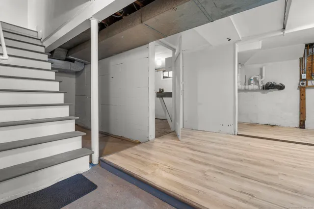 a view of a room with rack on the wall