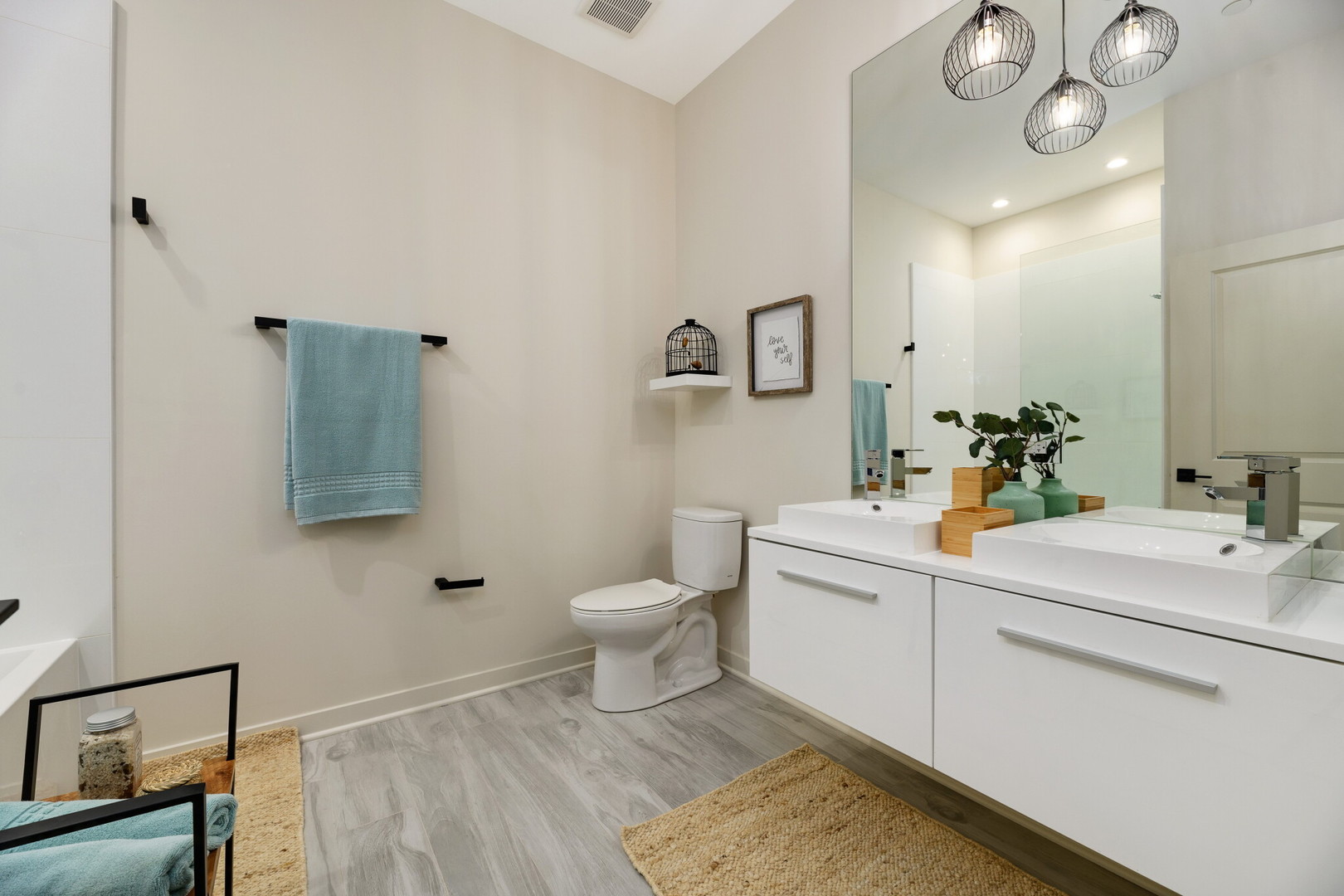 740 East Irving Park Road, Unit 3W Roselle, IL 60172 - Photo 9 of 15 a bathroom with a sink toilet and mirror