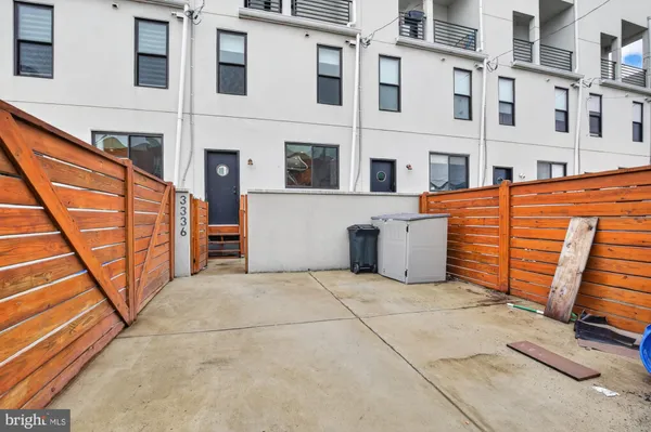 a view of a balcony with entryway