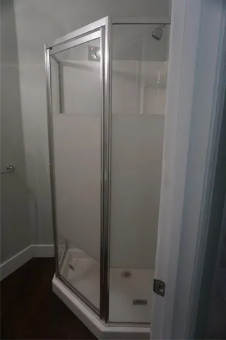 a bathroom with a shower