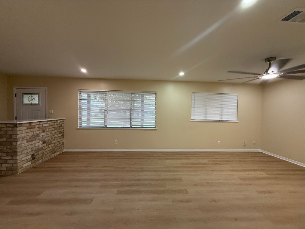 4603 Roundup Trail Austin, TX 78745 - Photo 31 of 35 featuring light wood-style floors, recessed lighting, and a ceiling fan