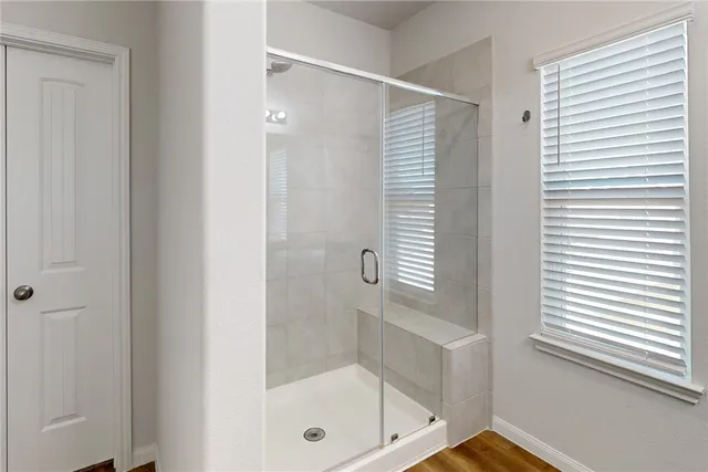 a bathroom with a shower