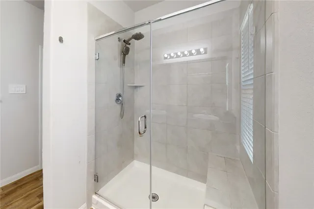 a bathroom with a shower