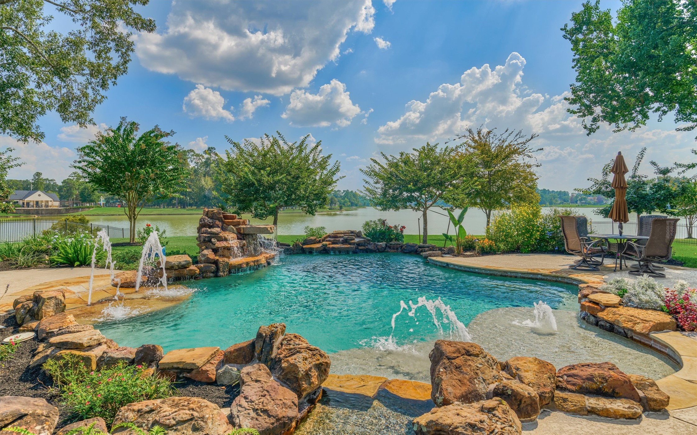 5402 White Birch Run Spring, TX 77386 - Photo 12 of 27 Pool with multiple bubblers and waterfall.