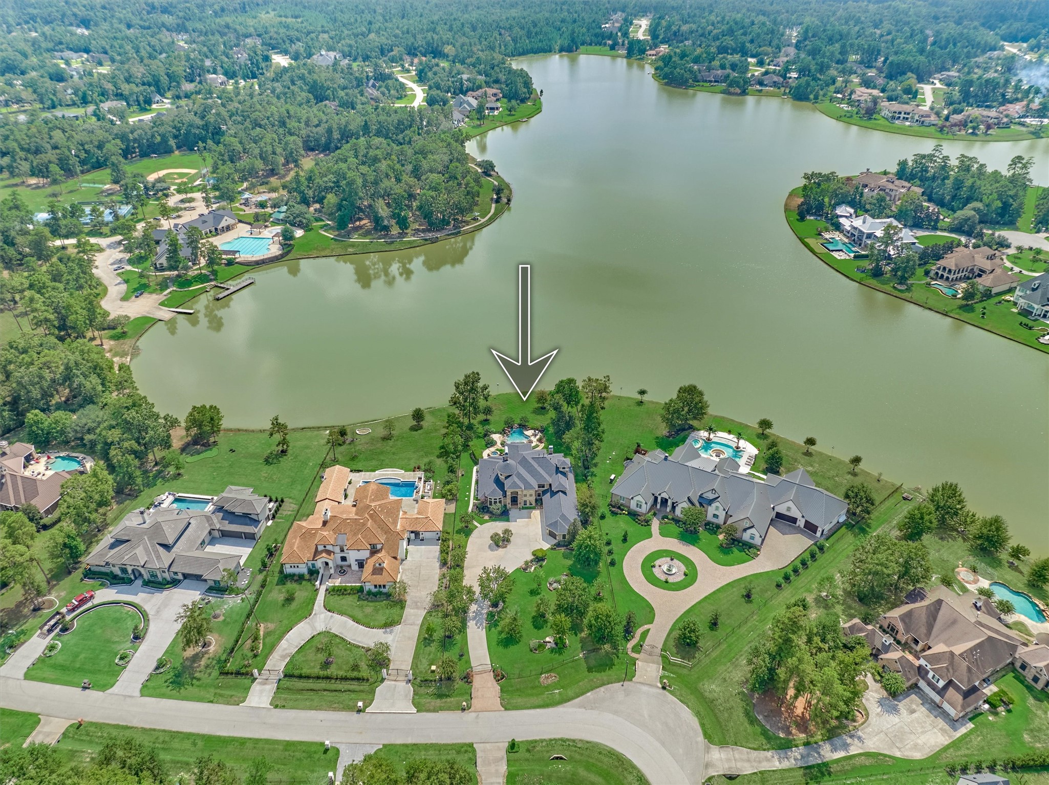 5402 White Birch Run Spring, TX 77386 - Photo 4 of 27 Lakefront Tuscan estate perfectly located on 1+ acre in the prestigious Benders Landing Estates, conveniently close to the Clubhouse.