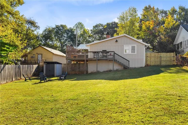 a view of a lake with a big yard