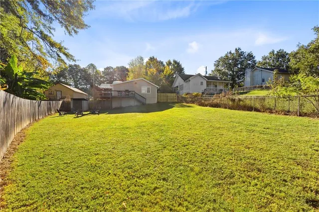 a view of a swimming pool and outdoor space