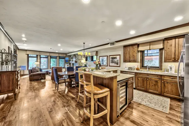 a kitchen with lots of counter top space