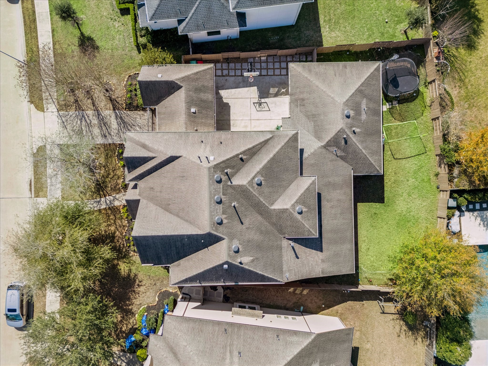 2914 Rutherford Pl Court Katy, TX 77494 - Photo 36 of 36 Overhead view illustrating the expansive backyard and outdoor living potential, with ample space for a future pool.