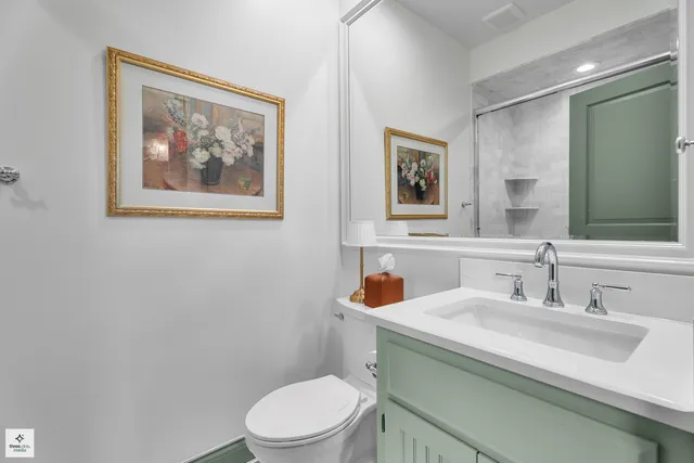 a bathroom with a sink and mirror