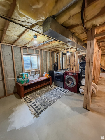 680 Timpie Road Tooele, UT 84074 - Photo 22 of 31 Unfinished basement space featuring exposed wood framing, concrete flooring, and a small window