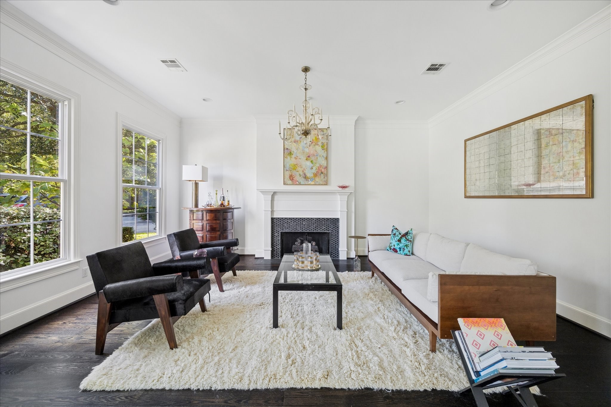 2 Blalock Pines Court Hedwig Village, TX 77024 - Photo 6 of 44 a living room with furniture and a fireplace
