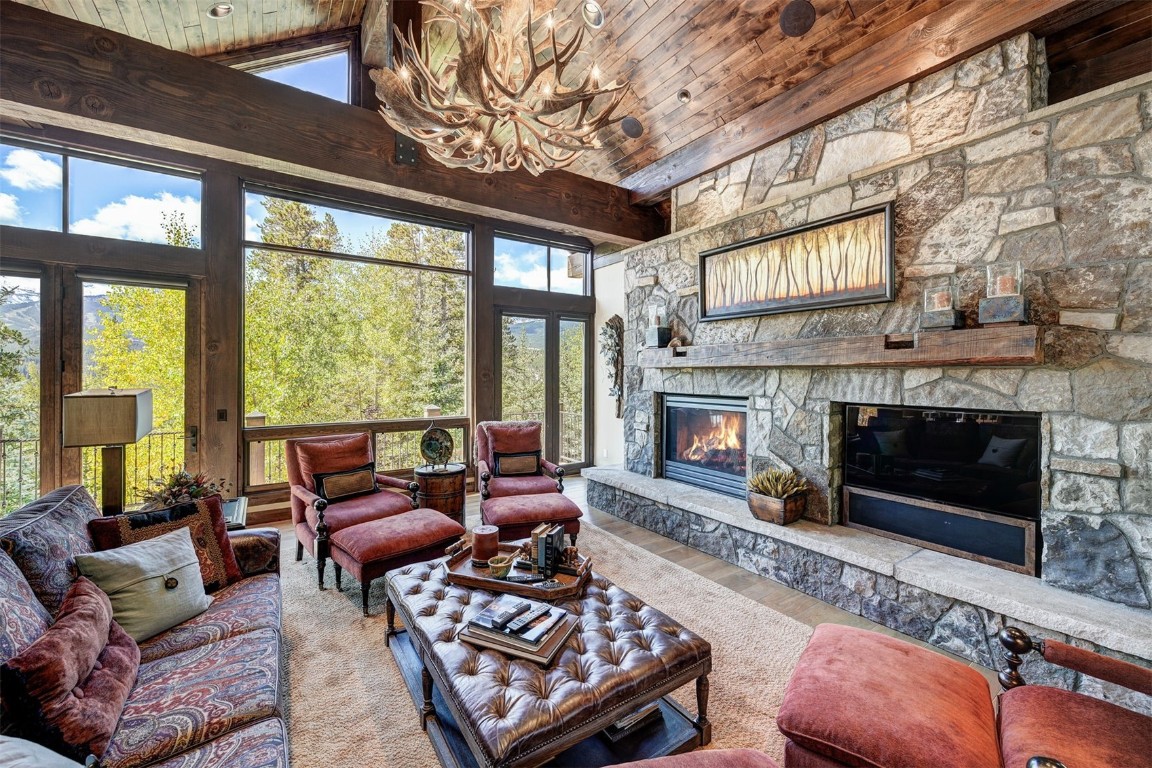 67 Rounds Road Breckenridge, CO 80424 - Photo 4 of 47 a living room with furniture and a fireplace