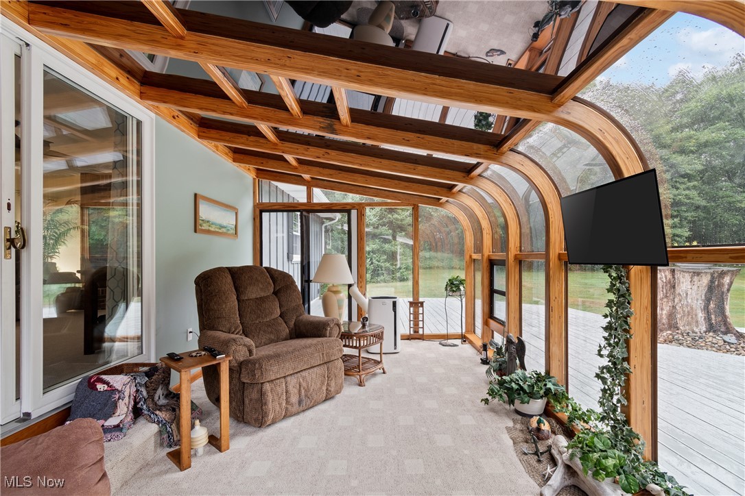 4640 Sherman Road Kent, OH 44240 - Photo 10 of 37 Sunroom / solarium with carpet flooring and lofted ceiling
