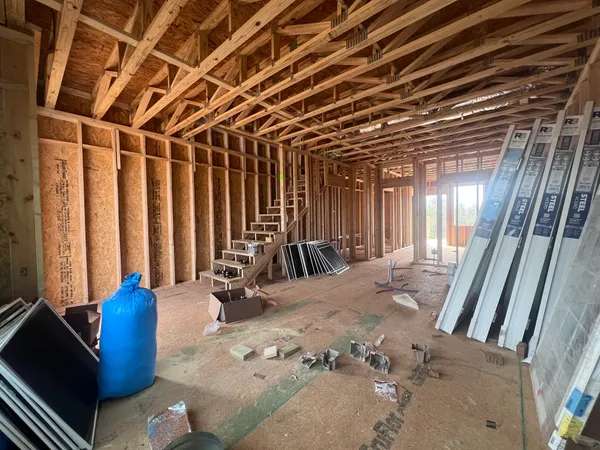 a view of under construction room and staircase