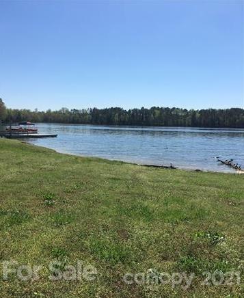 a view of a lake from a yard