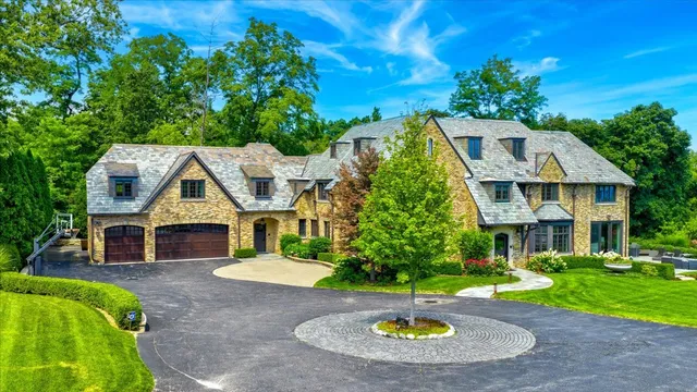 a view of a garden with an ocean