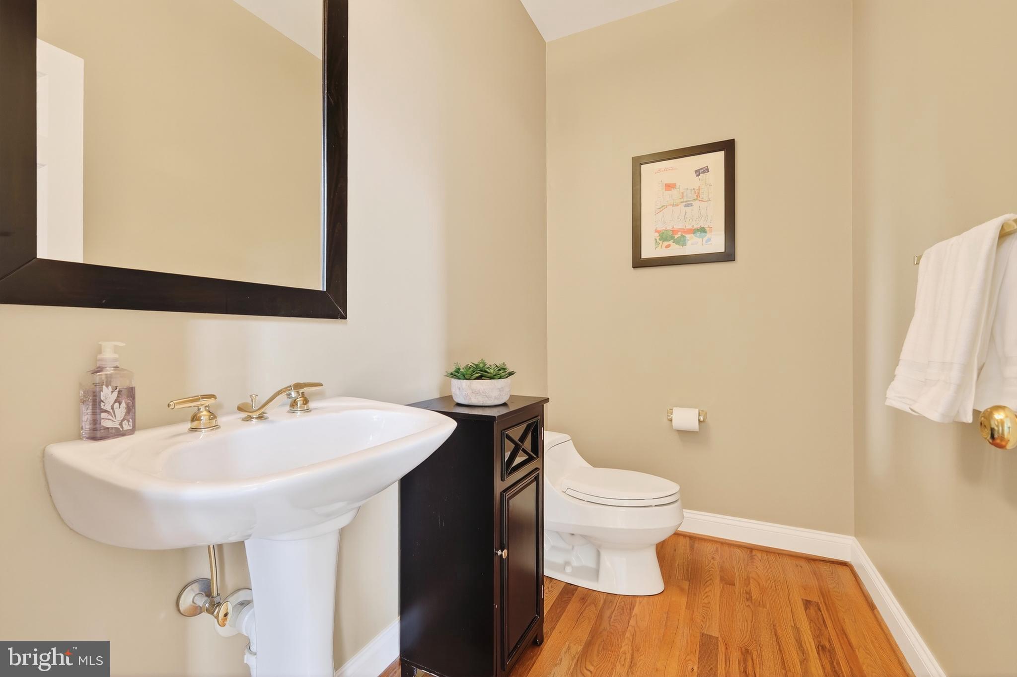 7221 Preservation Court Fulton, MD 20759 - Photo 27 of 69 Powder room with pedestal sink and framed mirror