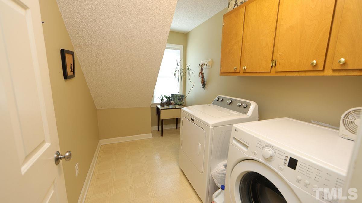Convenient Second Floor Laundry with Cabinets and lots of Great Storage Space.