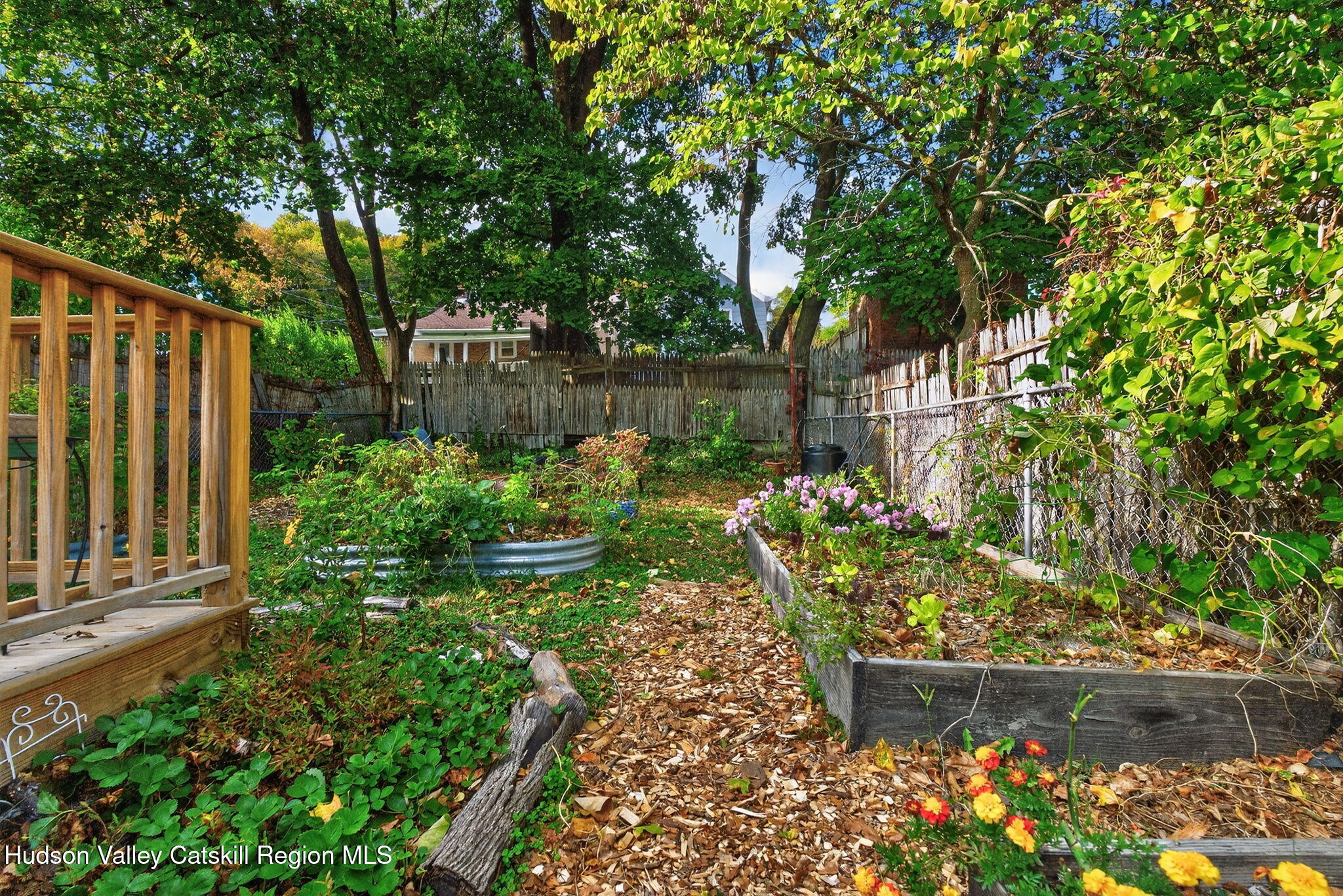89 Spring Street Kingston, NY 12401 - Photo 21 of 24 a view of a garden with wooden fence