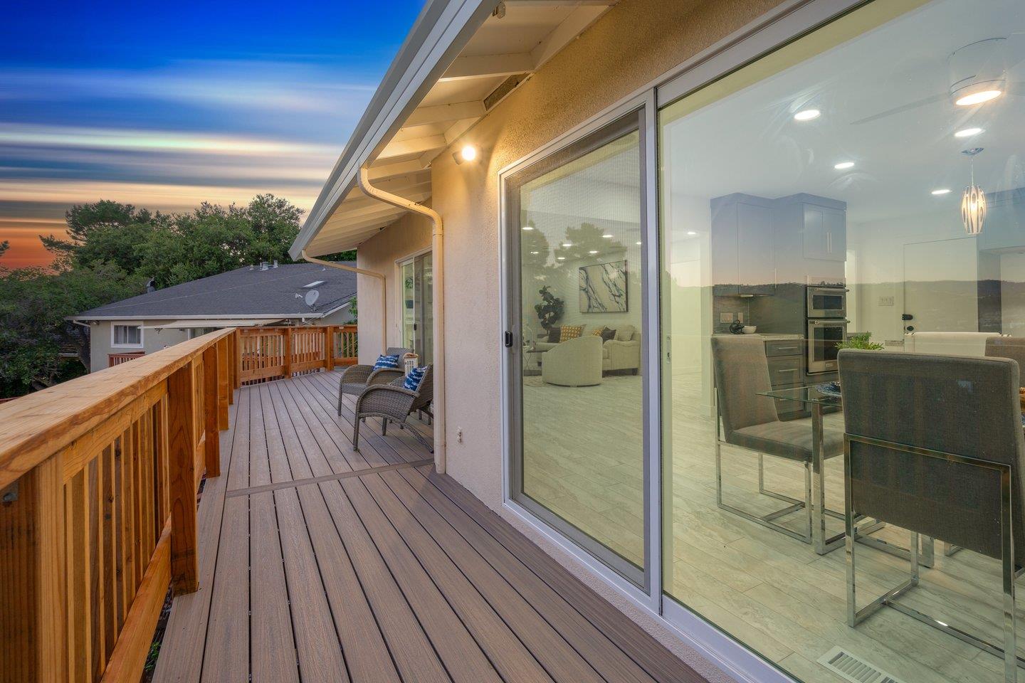 2 Ensenada Road San Carlos, CA 94070 - Photo 21 of 31 a view of a balcony with furniture and wooden floor