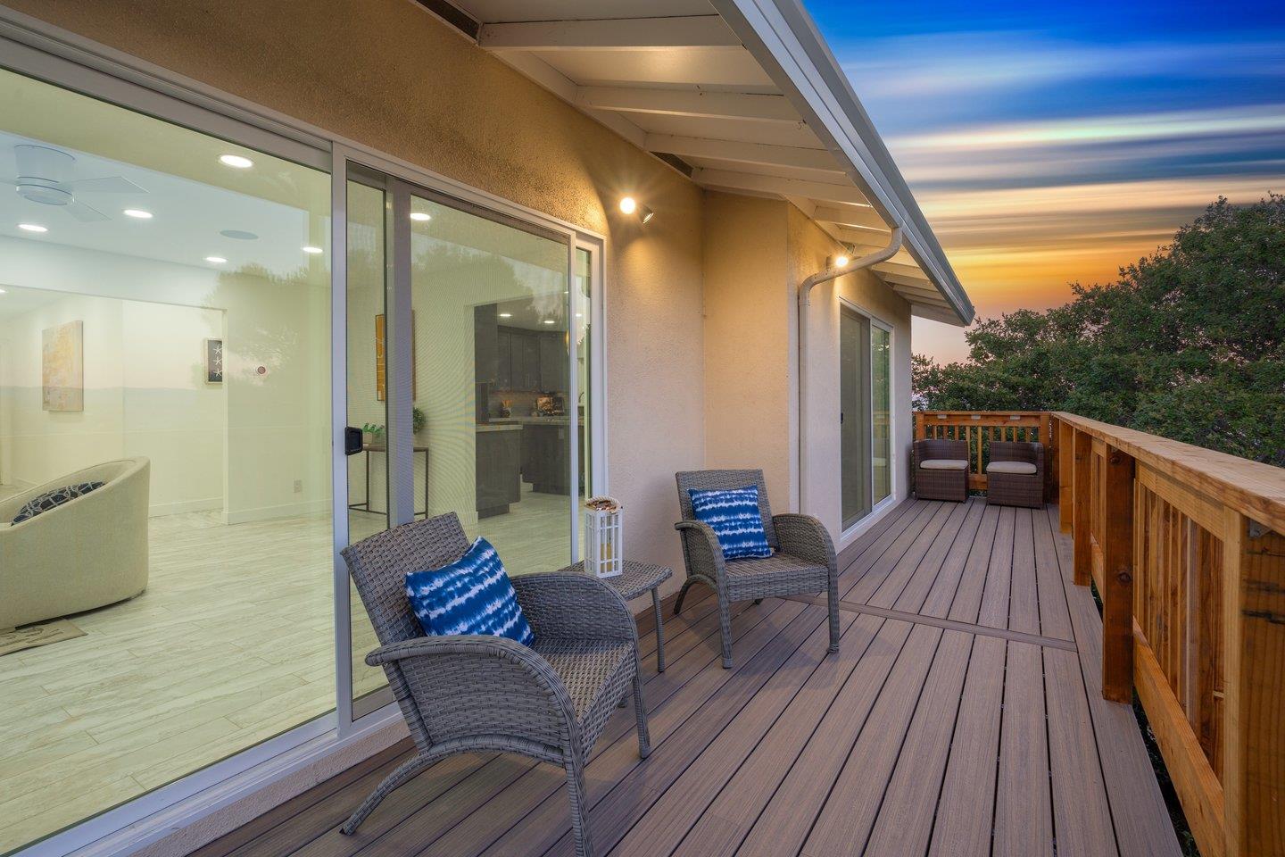 2 Ensenada Road San Carlos, CA 94070 - Photo 25 of 31 a balcony with wooden floor and furniture