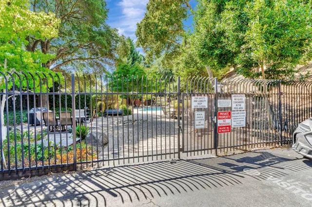a view of a wrought iron fences