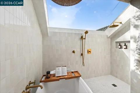 a bathroom with a sink and a shower