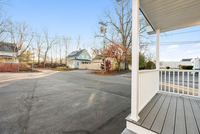 a view of a city with pathway