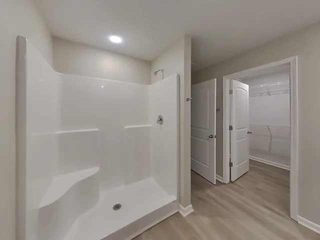 a bathroom with a shower