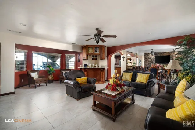 a living room with furniture