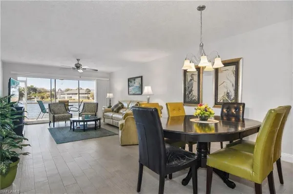 a view of a dining room and livingroom view
