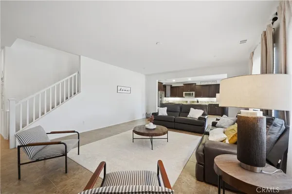 a living room with furniture